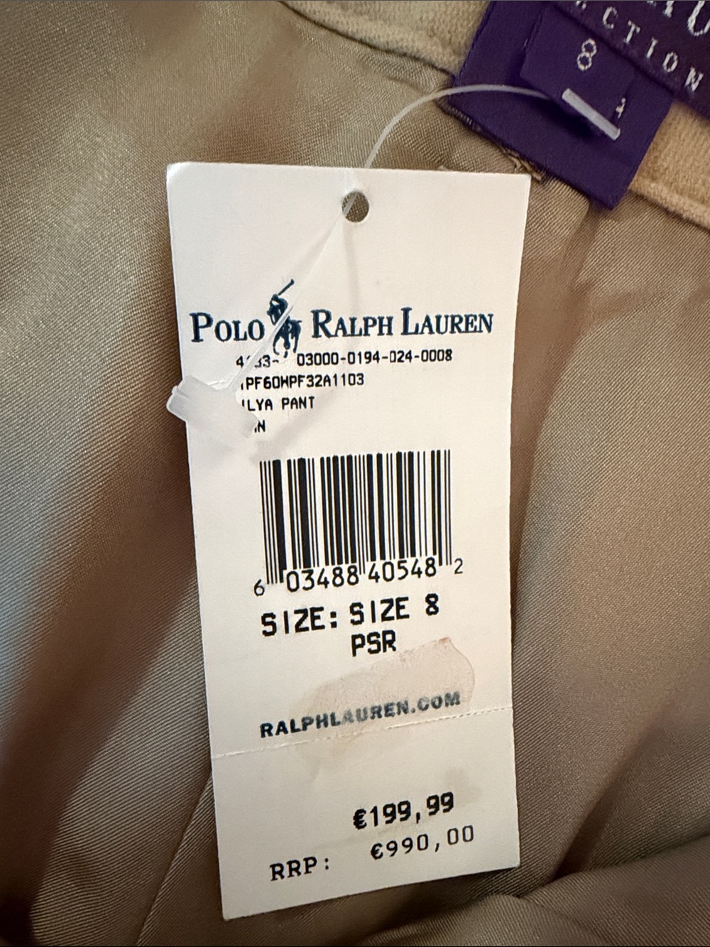 Ralph Lauren Purple Label Wool Cashmere Wide Leg Trousers 8